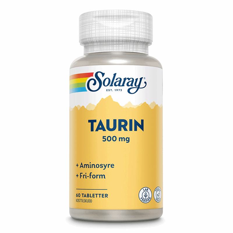 Solaray taurin 500 mg 60 tabletter