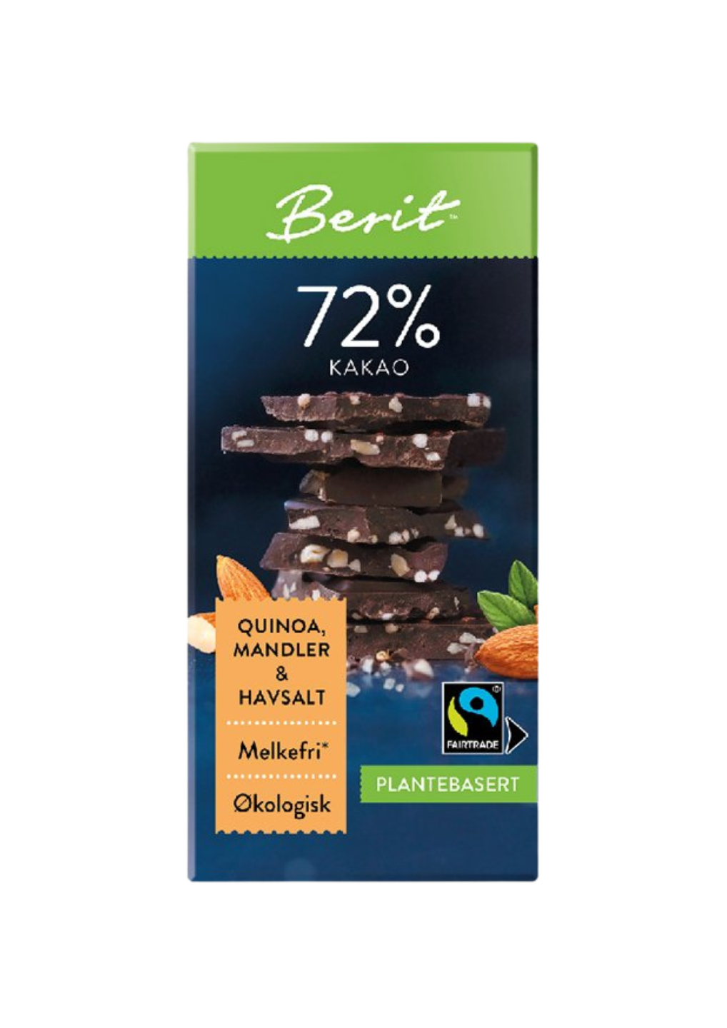 Sjokolade mandler havsalt 72%