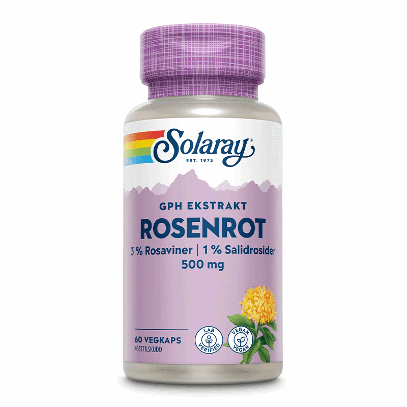 Solaray GPH super rosenrot 500 mg 60 kapsler